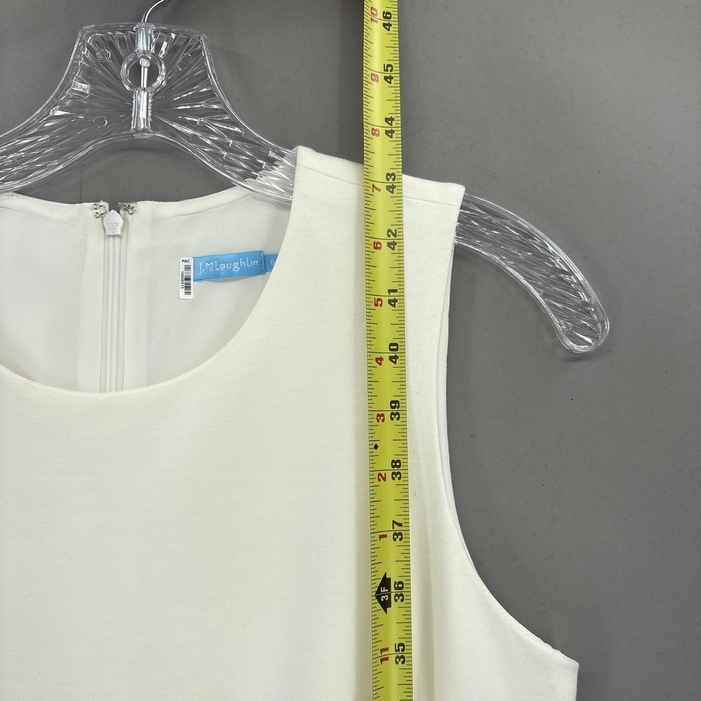 J McLaughlin Dress Womens 6 White Sleeveless Sheath Midi Stretch Lined Murphy - Picture 5 of 11